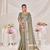 Sumitra Majestic Dyed Sequence Lining Saree