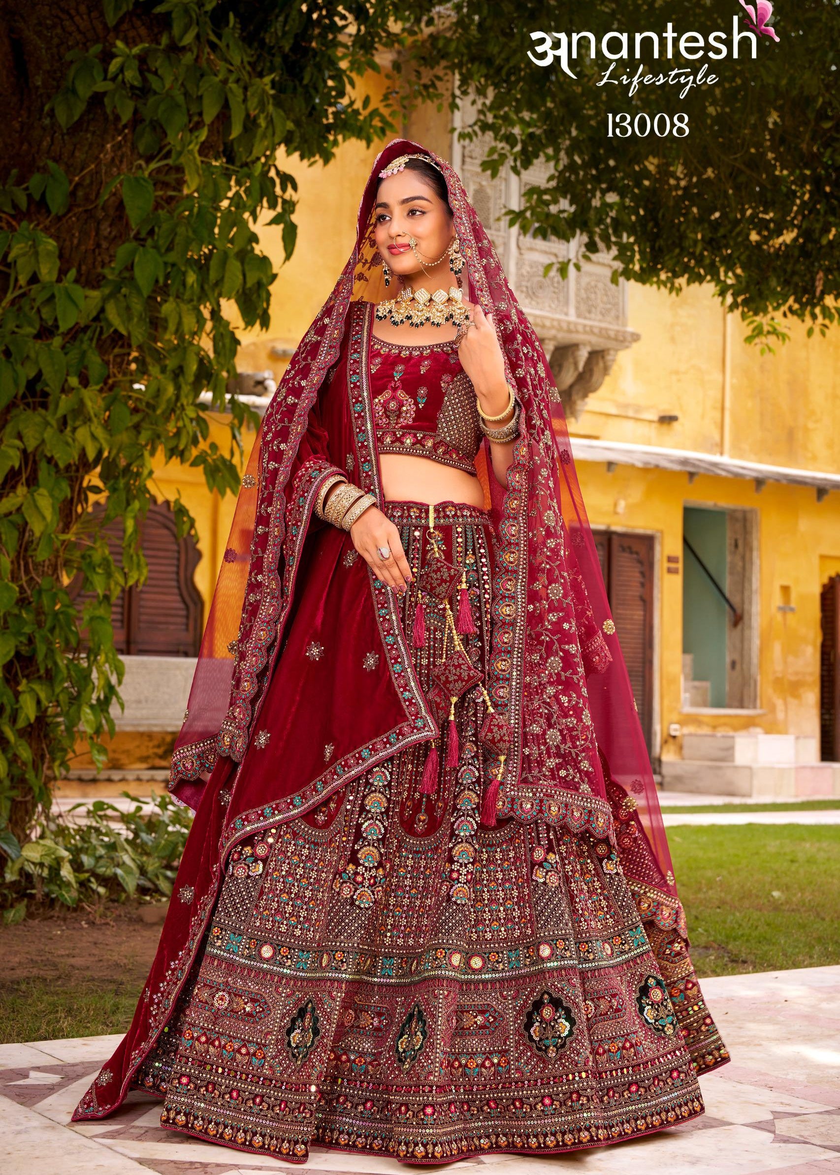 Lavish Bridal Wedding Velvet Lehenga