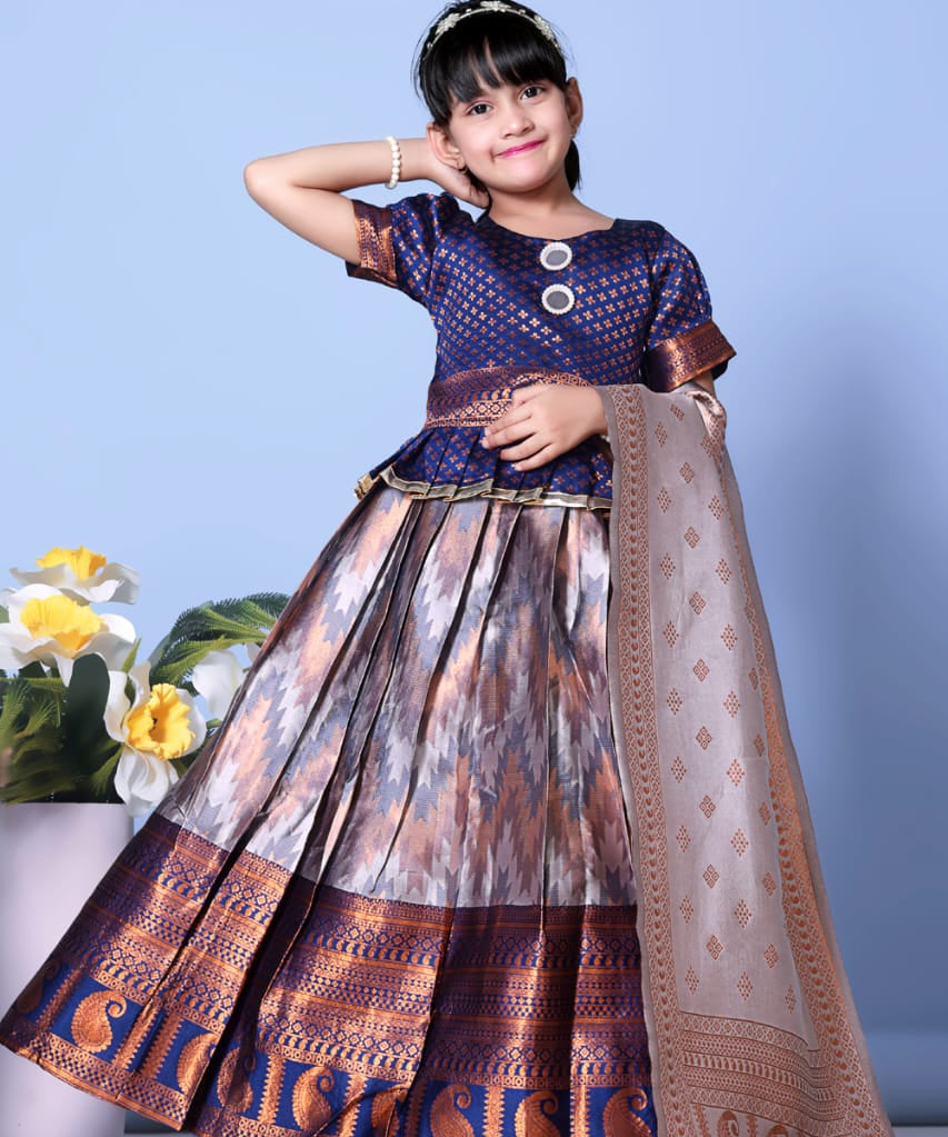 Traditional Zig Zag Kids Lehenga