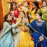 Yellowish Wedding Silk Anarkali Gown