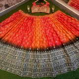 Digital Printed Chinon Silk Lehenga