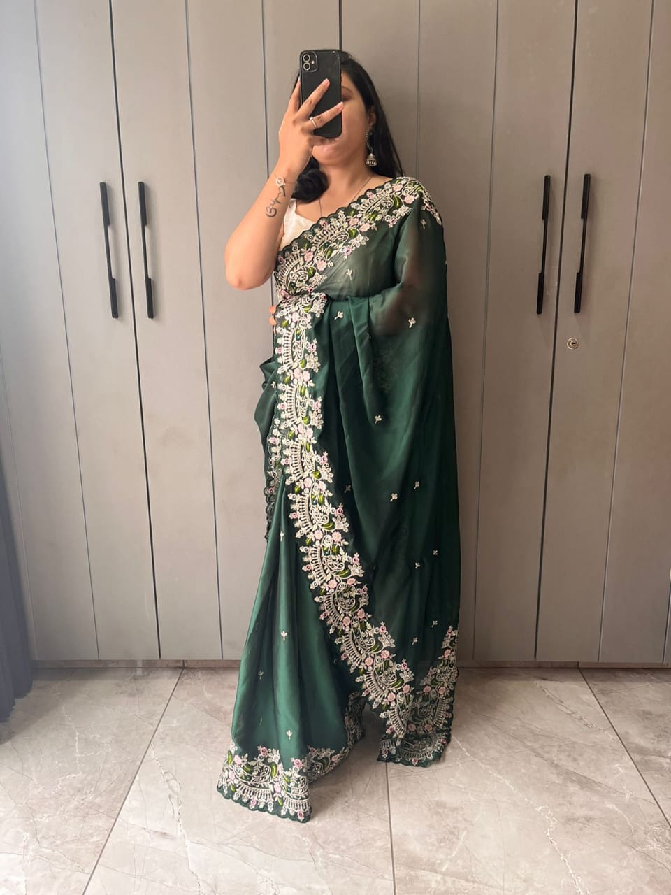 Pure Sattin Partyweat Georgett Silk Saree