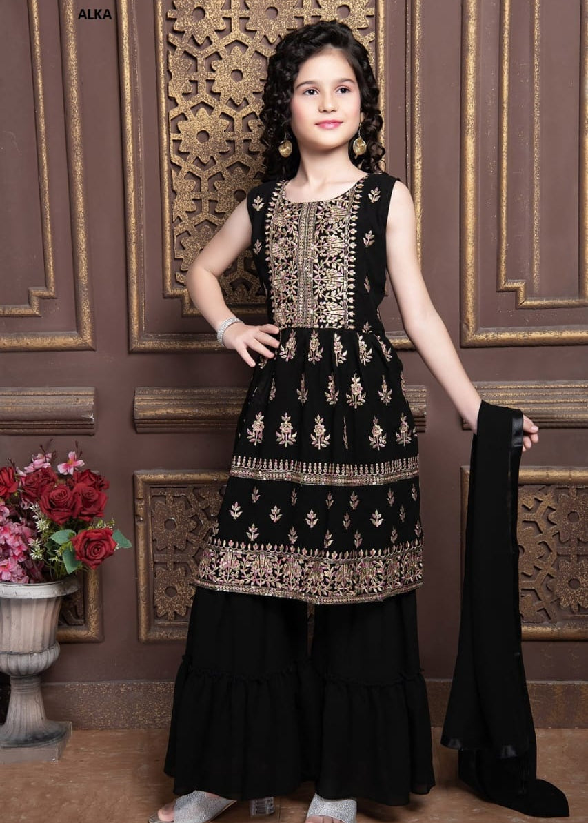 Partywear Kids Lahengha Choli Shrara collection