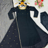 Blooming Black Anarkali Suit