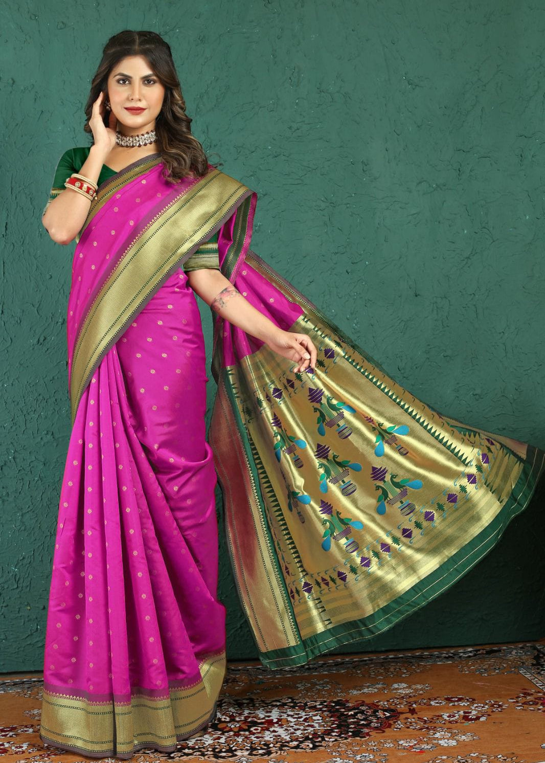 Elegance Pithani Soft SIlk Saree