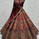 Premium Bridal Wedding Velvet Lehenga