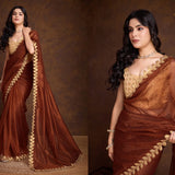 Crafted Cutwork Golden Sequance Saree