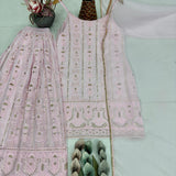 Baby Pink Embroidered Top Sharara