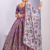 Purple Soft Dola Silk Lehenga