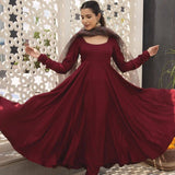 Maroon Georgette Anarkali Dress