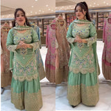 Stunning Sea Green Top Plazzo