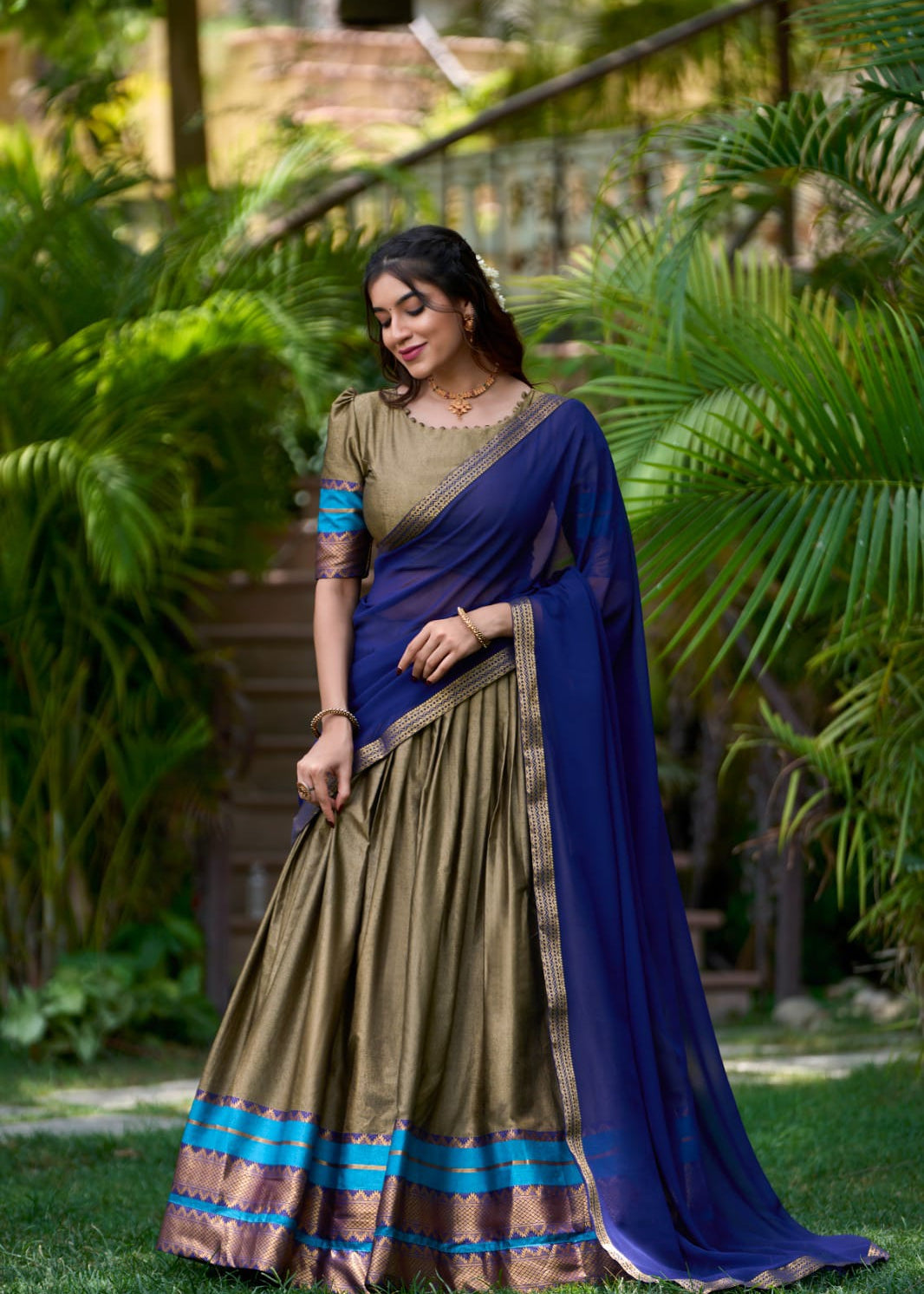 Festive Zari Weving Silk Lehenga