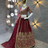 Embroidered Attractive Party Wear Silk Lehenga choli