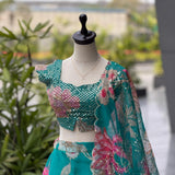 Exclusive Organza Floral Print Lehenga