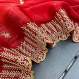 Exclusive Red Zimmy Choo Saree