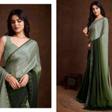 Crafted Chinon Shaded Colored Saree