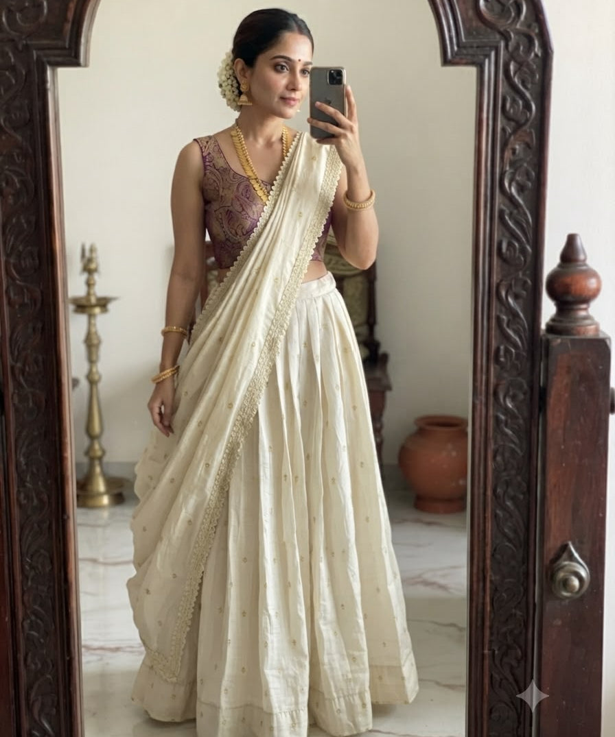 Traditional Viscose Tissue Silk Lehenga