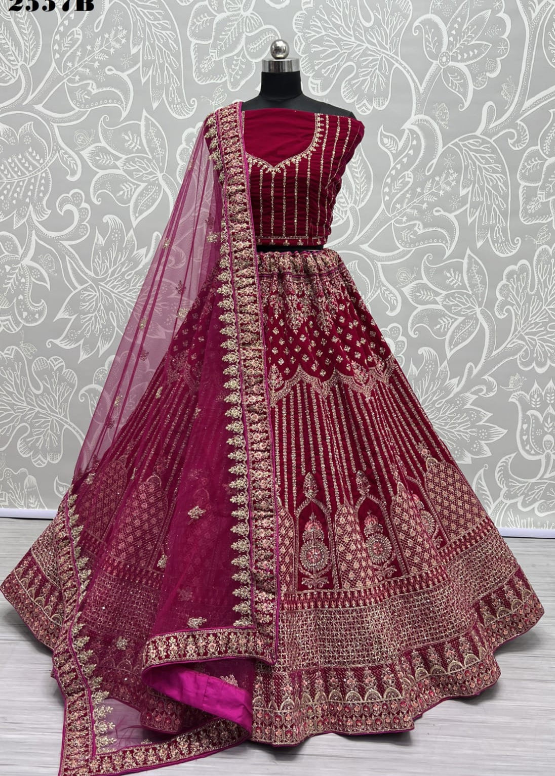 Premium Velvet wedding  lehenga