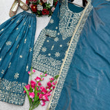 Pakistani Silk Embroidered Suit