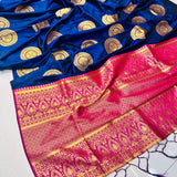 Beautiful Soft Chakrani Silk sareeGolden