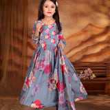 Floral Print Kids Gown