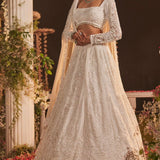 White Premium Bridal Net Lehenga