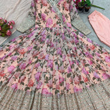 Designer Partywear Flower Printed Gown