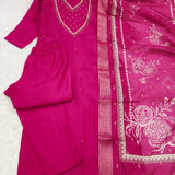 Pink Roman Silk Straight Suit