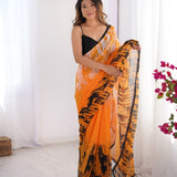 Abstract Designer Georgette Saree