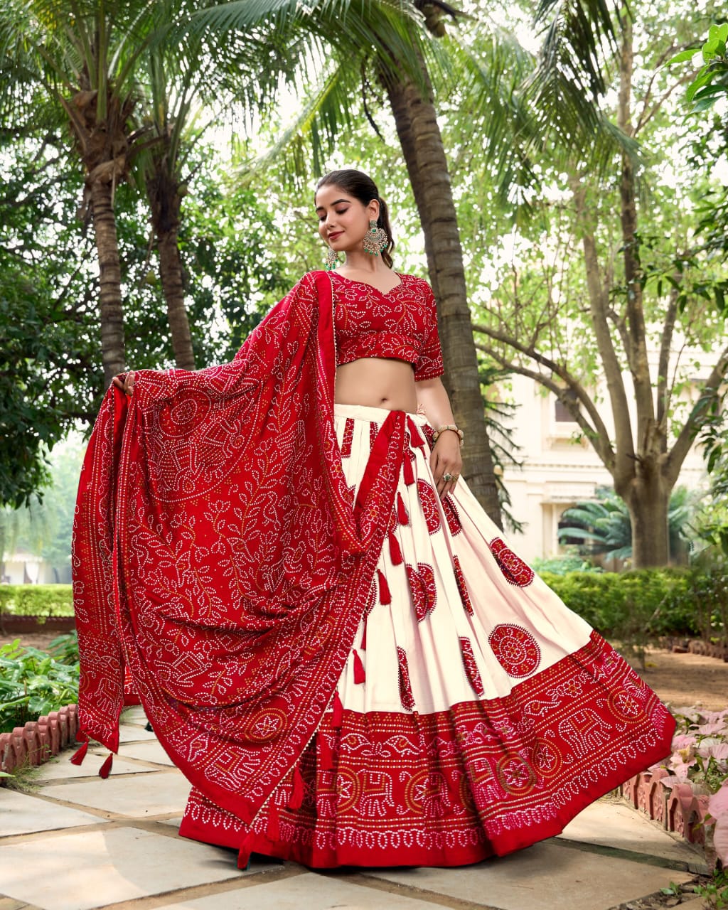 Traditional Bandhej Silk Lehenga