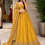 Yellowish Wedding Beadswork Lehenga