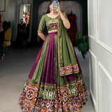 Traditional Rayon Printed Silk Lehenga