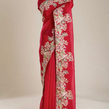 Red Designer Jimmy Saree Collection