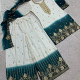 Classic Two Tone Embroidered Suit