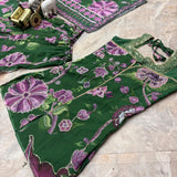 Glamour Green Floral Print Suit