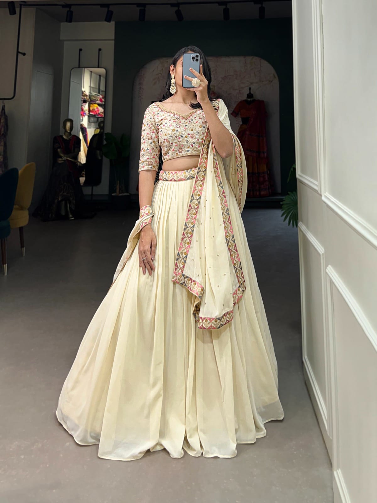 Exquisite Off White Lehenga Choli