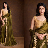 Crafted Cutwork Golden Sequance Saree