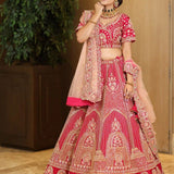 Attractive Party Wear ed Colour Embroidered Silk Lehenga choli