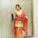 Orange Shiny Fandy Silk Suit