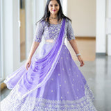 Purple Wedding Chinon Lehenga