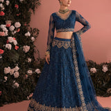 Stunning Bridal Net Embroidered Lehenga