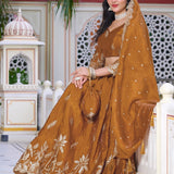 LUSTROUS GOLD CRUSH LEHENGA