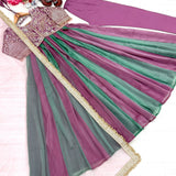 Classic Multi Colored Silk Gown