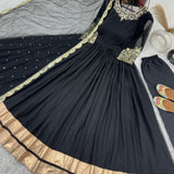 Designer Embroidery Sequence Work Gown