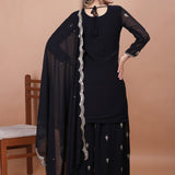 Designer Embroidered Sharara Suit