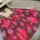 Digital print heavy georget saree