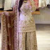 Designer Silk Embroidered Suit
