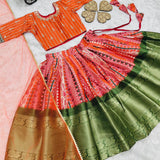 Designer Heavy Pure Kota Silk Kids Lehenga