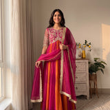 Classic Multi Colored Silk Gown