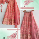 Gajri Pink  Party Wear Georgette Lehenga choli